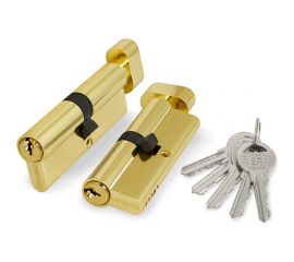 Цилиндровый механизм с вертушкой Fuaro 100 ZM 70 mm /30+10+30/ BP латунь 5 кл. 37049 