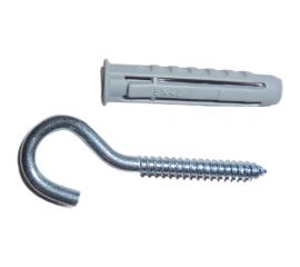 Шуруп-полукольцо Невский Крепеж 6x40 + дюбель 4-распорный, нейлон,10x50 4 шт. 818731 