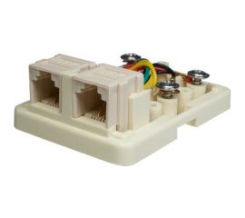 Телефонная розетка SUPRLAN 6P4C /RJ-11/ 2 порта 10-0306 