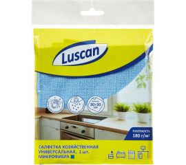 Хозяйственная салфетка Luscan микрофибра 30x30 см 180 г кв.м синяя 957390 