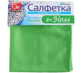 Салфетка из микрофибры GRIFON для стекла, 30х30 см, 1 шт. в упаковке 900-011 