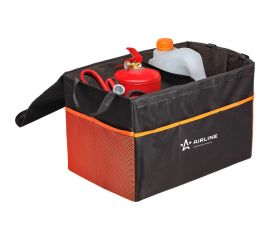 Органайзер в багажник Airline большой, с крышкой, жесткий корпус, черный/оранжевый AO-BT-08 