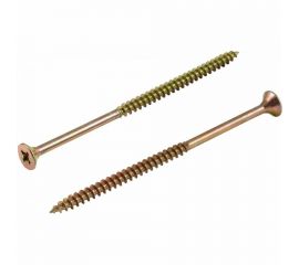 Универсальный саморез КВАДРА 5x80 желтый, потайная голова, цинк, кор. 100 шт. 504080051100 