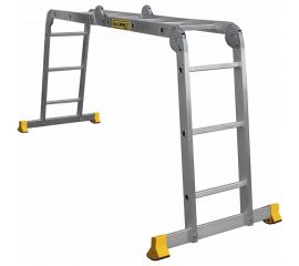 Алюминиевая профессиональная четырехсекционная шарнирная лестница Алюмет Серия Т4 Т 433 