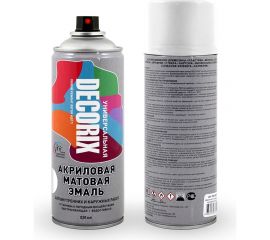 Аэрозольная акриловая эмаль Decorix (универсальная; белый; матовый; 520 мл) 0101-24 DX 