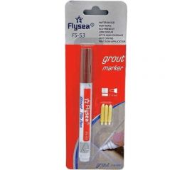 Маркер краска для плиточных швов Flysea Grout Marker 2-4 мм, 3 запасных наконечника, коричневый FS-53BROWN 