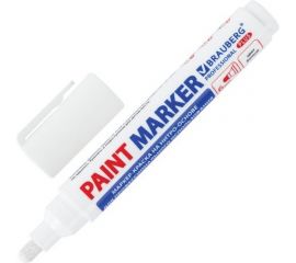 Лаковый маркер-краска BRAUBERG PRO PLUS EXTRA paint marker 6 мм, белый, нитро-основа 151450 