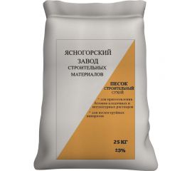 Строительный песок ЯЗСМ сухой, 25 кг 4640013520216 