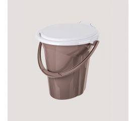 Ведро-туалет Бытпласт Лотос коричневое, 18 л 431226414 