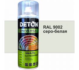 Эмаль DETON акриловая, быстросохнущая, серо-белый, RAL 9002, аэрозоль 520 мл DTN-A07257 