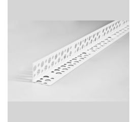 Перфорированный угол AGIS (штукатурный; ПВХ; 25x25x3000 мм; 10 шт.) 30.06.25.25.300 