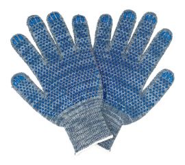 Трикотажные перчатки с ПВХ ПРОМПЕРЧАТКИ 5 нитей, 10 класс, серые, 5 пар ПП-27090/5 