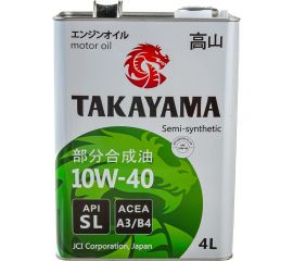 Моторное масло TAKAYAMA SAE 10W-40, API SL, ACEA A3/B4, 4 л 605047 