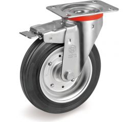 Колесо с вращающейся опорой, пластиной крепления и передним тормозом (80 мм; 65 кг) Tellure rota 535421 