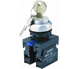 Переключатель CHINT с ключом NP8-20Y/31 3 полож. с фиксацией 2НО IP65 (R) 667185 