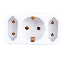 Блок на 3 гнезда TDM 1x2П+3 16 А + 2x2П 2,5 А, под плоскую вилку, 250 B, белый SQ1806-0201 