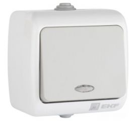 Одноклавишный выключатель EKF Мурманск с индикатором 10А серый 793501 