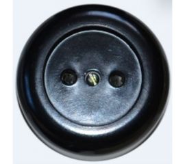 Розетка ООО Ливны-Электро РА 10-007 круглая, черная РА 1712 