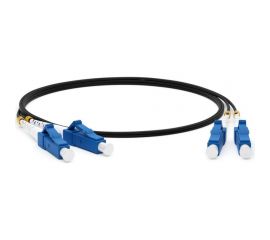 Патч-корд Hyperline FC-D2-9-LC/UR-LC/UR-H-1M-LSZH-BK волоконно-оптический (шнур) SM 9/125 (OS2), LC/UPC-LC/UPC, 2.0 мм, duplex, LSZH, 1 м, черный 225259 