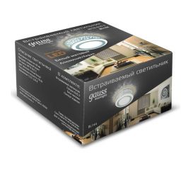 Светильник Gauss Backlight Круглый Gu5.3, 3W, LED 3000K 1/40 белый матовый BL144 
