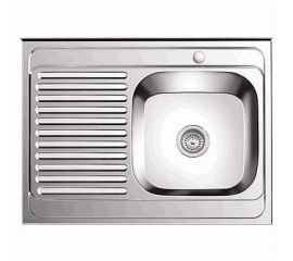 Мойка LEDEME нержавеющая сталь, накладная 800х600х180, 0.8 мм, выпуск 3 1/2, правая чаша ГЛЯНЦЕВАЯ L98060-R 869580 