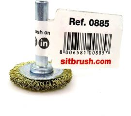 Щетка дисковая для дрели 30x4 мм, хв-к 6 мм, проволока гофр. латунир-я сталь 0.30 мм SIT 0885 