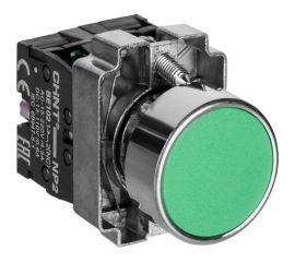 Кнопка управления CHINT NP2-BA35 без подсветки зел. 1НЗ +1НО IP40 573763 