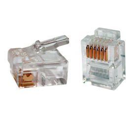 Телефонный разъем Hyperline PLUG-6P6C-P-C2-100 RJ-12(6P6C), 3 µ""/ 3 микродюйма, 100 шт 49378 