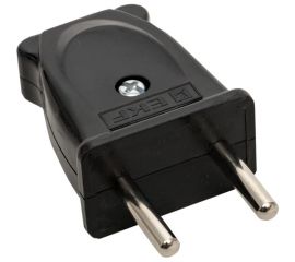 Плоская вилка EKF без заземления черная 10А 250 В Proxima AVP10-30-rpl 
