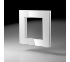 Однопостовая рамка CGSS стеклянная, белая Эстетика GL-P101-WCG 