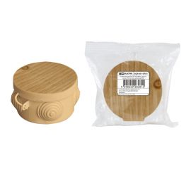 Распаечная коробка TDM ОП D65x40мм, крышка, ЭКО сосна, IP54, 4вх. инд. штрихкод SQ1401-0701 