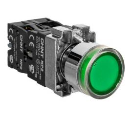 Кнопка управления CHINT NP2-BW3361 1НО зеленый AC/DC 230В(LED) IP40 573831 