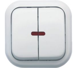 Выключатель Кунцево-Электро ВАЛЕНТИНА двухклавишный с подсветкой А56-176 7636 