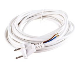 Сетевой шнур LUX V2 ПВС 2x0.75 7м, с вилкой, без заземления, белый 4606400609674 