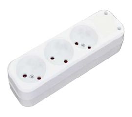 3-местная колодка AY-KA без заземления шторки, белый 8831000 