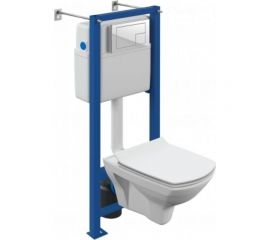 Комплект Cersanit унитаз CARINA XL CO DPL EO slim инсталляция VECTOR, кнопка CORNER пластик белый 64119 