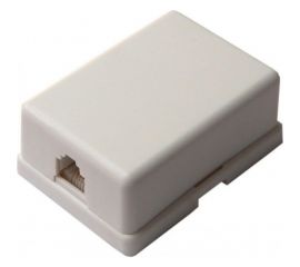 Телефонная розетка TWIST на 1 порт RJ-11 6p4c, на плате J-6P4C-1P-TWCS 