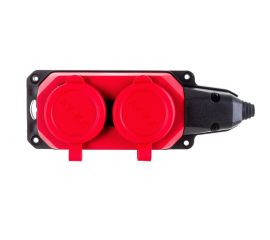 2-местная колодка AY-KA открытой установки каучук с заземлением 16A IP44 красная 5520001 
