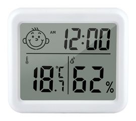 Электронный комнатный градусник-гигрометр URM, 8x7 см, белый D01198 