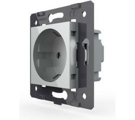 Электрическая розетка LIVOLO с заземлением защитными шторками 16A, цвет серый механизм VL-C7-C1EU-15 