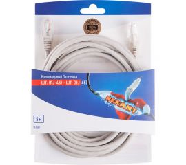 Неэкранированный патч-корд REXANT UTP 5e, RJ45-RJ45, PVC серый, 5 м 06-3204 