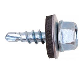 Кровельные саморезы с буром Стройбат 4.8x19 мм, белый цинк, 70 шт. 275550 