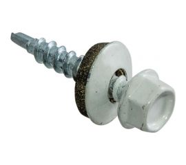 Кровельные саморезы с буром Стройбат 4,8x28 белый 60 шт 240351 