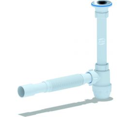 Сифон для умывальника АНИ Пласт бутылочный 1 1/4 дюйма x 40 мм, гофрированный, 40х40/50 мм, нержавеющая сетка C1015 025-0131 