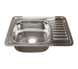 Врезная мойка mixline 50х65х18 см, 0.8, левый выпуск 3 1/2, с сифоном 533713 
