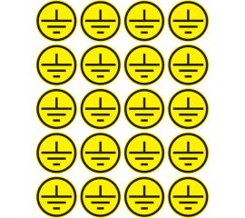 Наклейки знаки электробезопасности Заземление REXANT 20 мм 100 шт 56-0010 