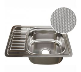 Врезная мойка mixline 48х58х18 см, 0.8, правый выпуск 3 1/2, с сифоном, декор 532309 