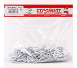 Оцинкованная цепь Стройбат DIN 763 длинное звено 3 мм 3 м 2519302-1 / 266160 
