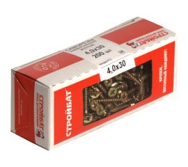 Универсальные саморезы Стройбат 4,0x30 желтый цинк 200 шт 076021 