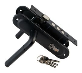 Врезной замок СКОБЯНОЙ мод.105 черный, 62 мм 008606 